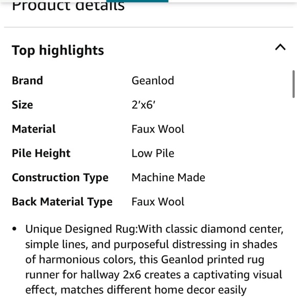 NWT Aztec style runner rug - Picture 2 of 5